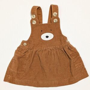 Hanna Andersson Corderoy Bear Skirt Overalls